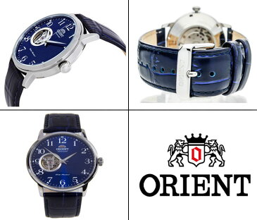 送料無料 新品 オリエント ORIENT オープンハート オートマチック RA-AG0011L10B　レザー ベルト 自動巻 手巻き メンズ 腕時計 海外製品 当店限定品 ブルーダイヤル ビジネス