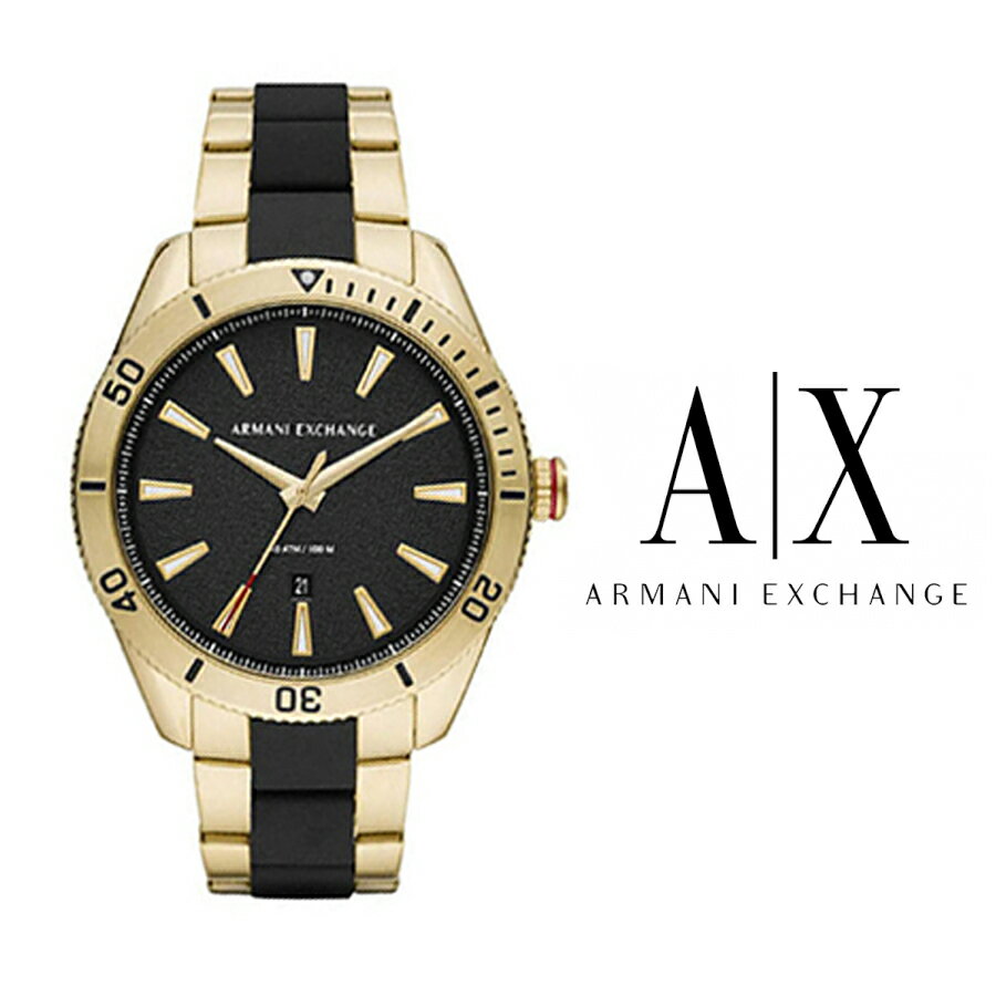 新品 あす楽 送料無料 アルマーニ エクスチェンジ AX1825 ARMANI EXCHANGE メンズ 腕時計 アナログ クオーツ ブラック ゴールド フォーマル クオーツ　カレンダー ステンレス プレゼント おすすめ