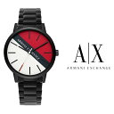 エンポリオアルマーニ AR1703 腕時計（メンズ） あす楽 送料無料 アルマーニ エクスチェンジ AX2725 ARMANI EXCHANGE メンズ 腕時計 アナログ クオーツ　カレンダー ステンレス CAYDE ケイド レッド ホワイト おすすめ