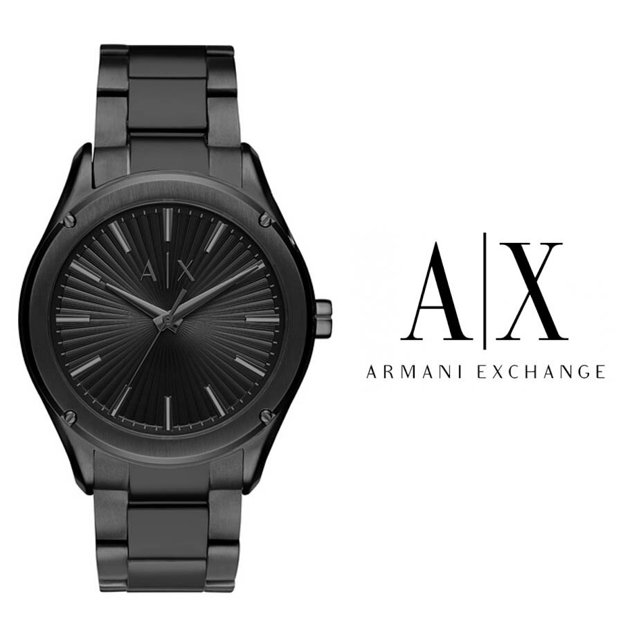 あす楽 送料無料 アルマーニ エクスチェンジ AX2802 ARMANI EXCHANGE FITZ フィッツ メンズ 腕時計 アナログ クオーツ　カレンダー ステンレス 高級 ブランド シンプル 紳士 フルブラック