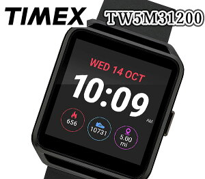 あす楽 送料無料 TIMEX タイメックス 腕時計 ブラック スクエア スマートウォッチ クオーツ デジタル 40mm メンズ TW5M31200 人気 おすすめ プレゼント ブラック