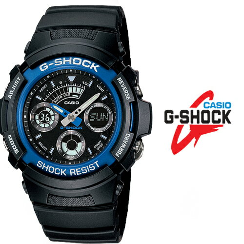 あす楽 送料無料 G-SHOCK ジーショック メンズ カシオ 腕時計 Gショック 時計 AW-591-2A デジタル 液晶 防水 ブラック ブルー アラーム　ワールドタイム 20気圧防水 黒 青 メンズ キッズ 国内品番 AW-591-2AJF