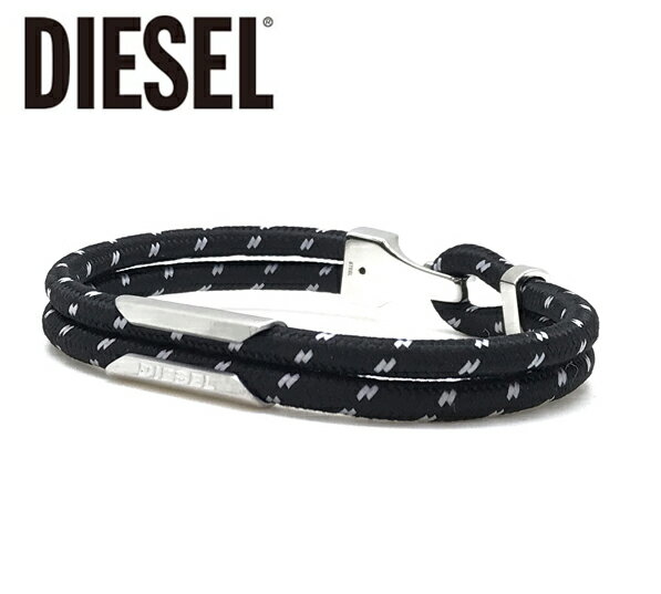 あす楽 新品 Diesel ディーゼル メンズ レディース アクセサリー BRACELET ブレスレット DX1248040 ブラック ナイロン ステンレス プ...