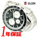 あす楽 送料無料 エルジン ELGIN クロノ クオーツ メンズ 腕時計 100m防水 ブラック ステンレス FK1401S-B 人気 モデル クロノグラフ カレンダー タキメーター ウォッチ その1