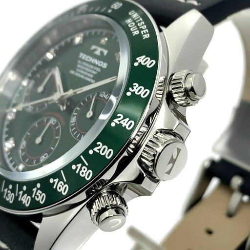 【あす楽 送料無料】【ベルト2本セット】【当店限定オイルレザーベルト】【純正ステンレスベルト付属】TECHNOS テクノス メンズ クォーツ 腕時計 10気圧防水 多針アナログ クロノグラフ ストップウォッチ 24時間計 天然ダイヤモンド スクリューバック 3針 T4B26SM