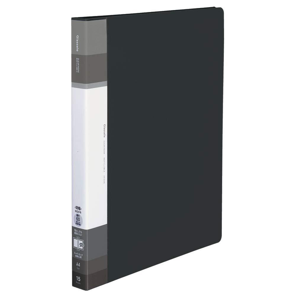 コクヨ(KOKUYO) ファイル クリヤーブック グラッセル 替紙式 A4 ミドル ブラック ラ-GLB720D