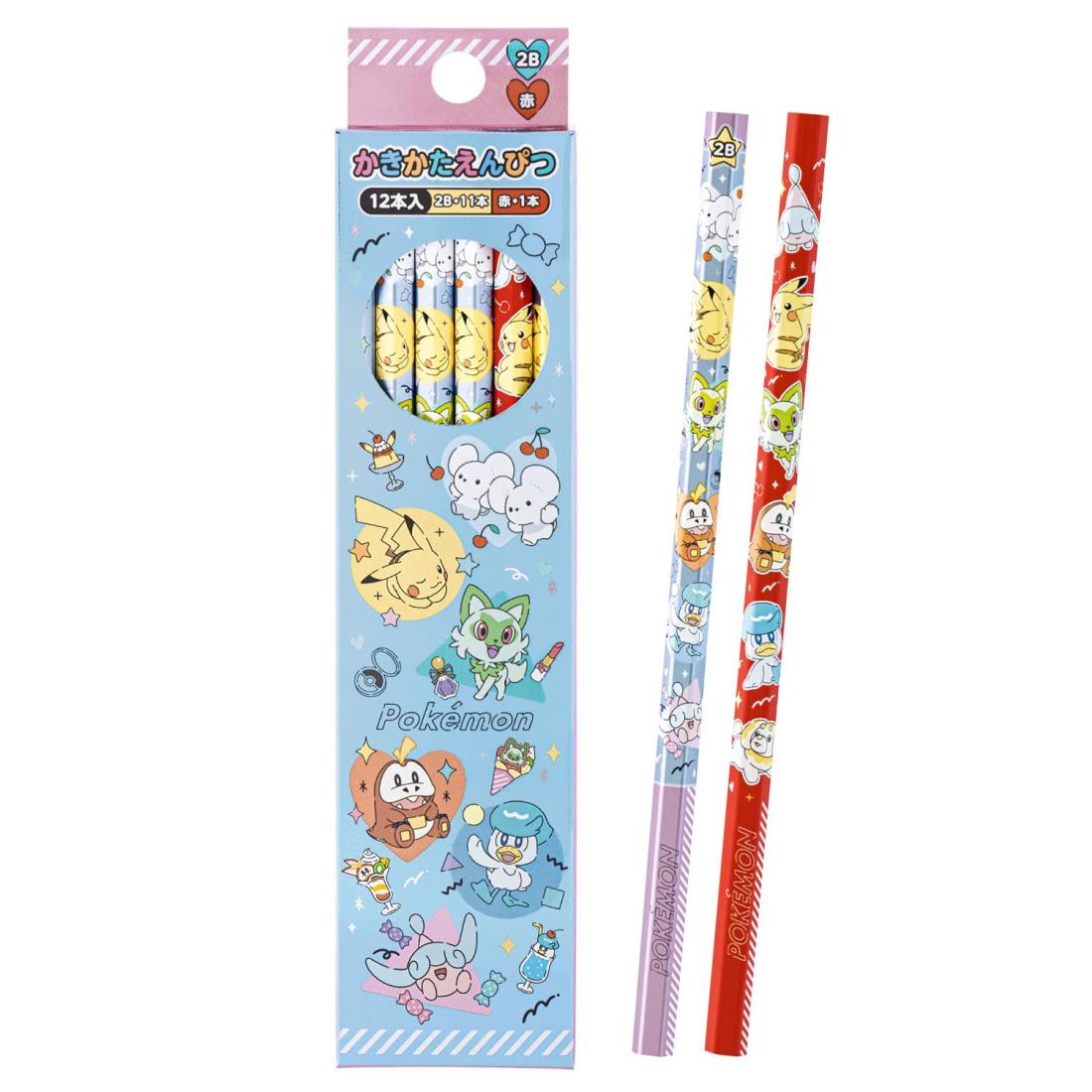 ショウワノート ポケットモンスター 鉛筆 かきかたえんぴつ 2B 2B鉛筆11本 + 赤鉛筆1本 六角軸 カラフルポップ 669729003