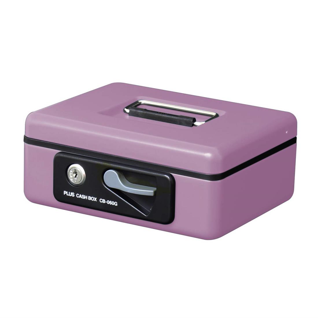 プラス 金庫 手提金庫 小型 W197×D164×80mm ピンク 12-868