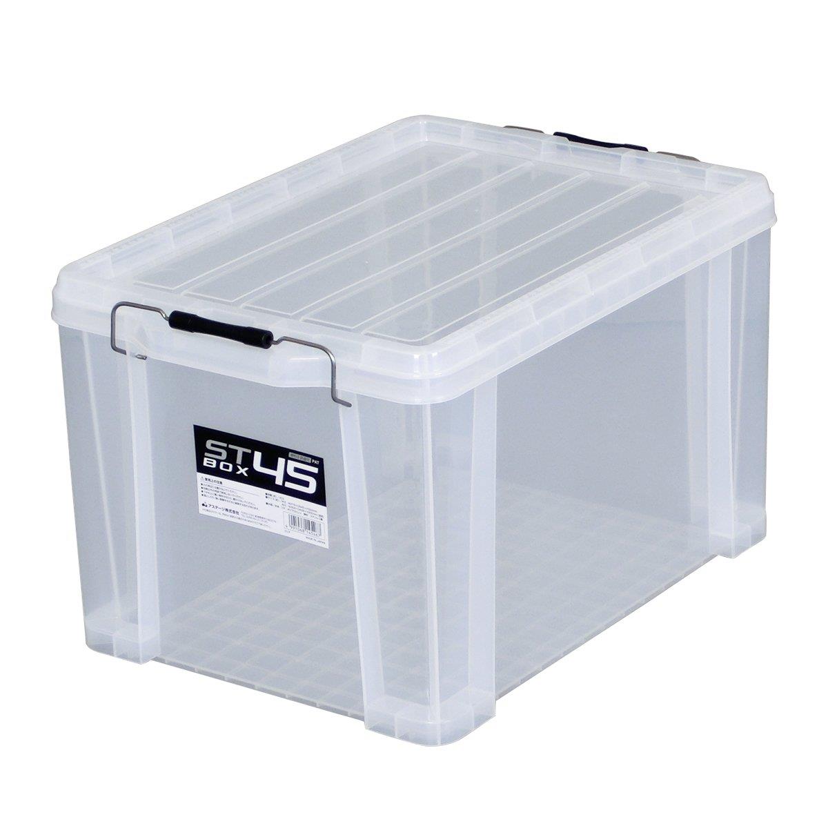 JEJアステージ 収納ボックス 日本製 STボックス #45 積み重ね クリア 防災 [幅38×奥行54.5×高さ32cm]