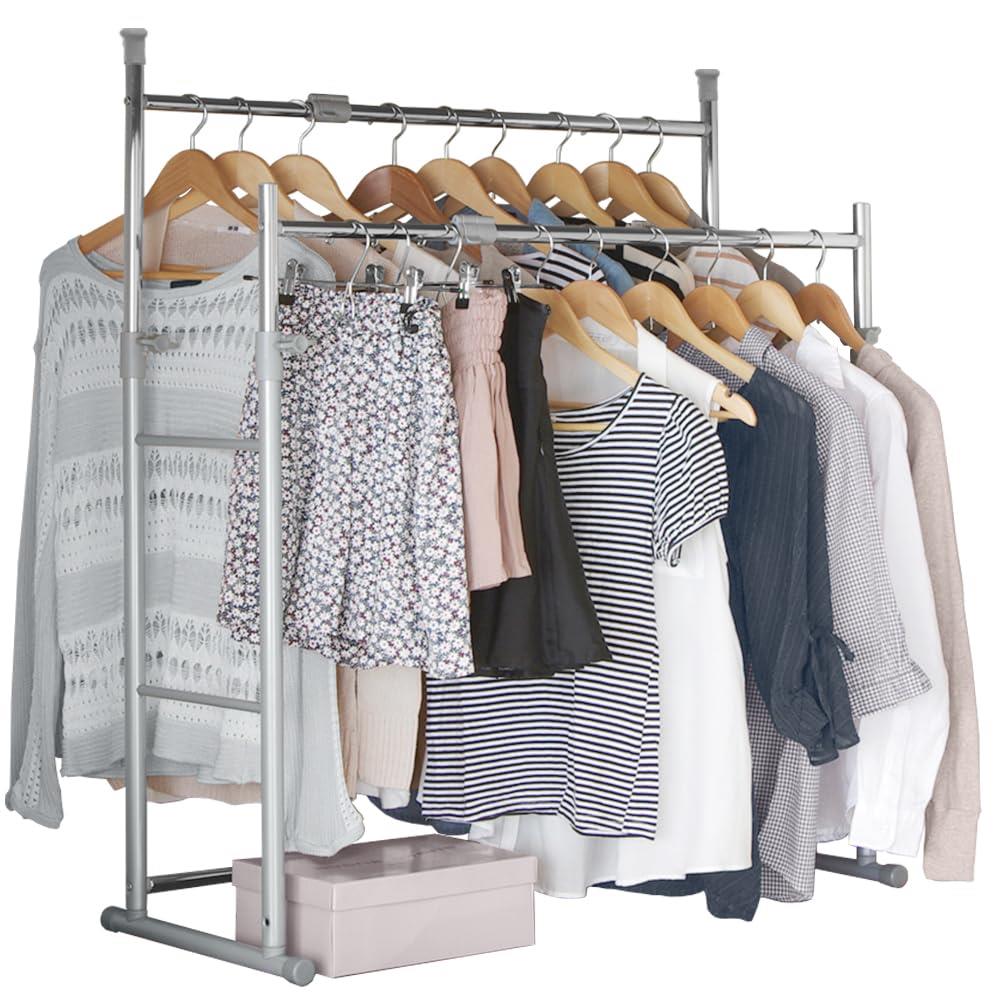 「アイリスオーヤマ ハンガーラック 押入れ 伸縮幅75~130cm 耐荷重30kg ストッパー付き パイプハンガー..