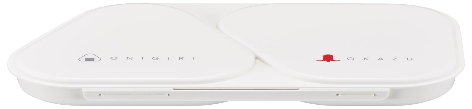 オーエスケー（OSK) 弁当箱 おにぎり ランチケース 大きめ 625ml ホワイト 押し型付 抗菌 ロック付き 電子レンジ対応 LS-16 日本製(3)