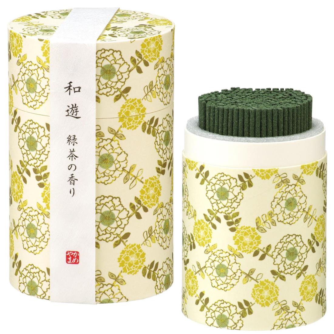 カメヤマ 和遊 緑茶の香り 約90g 約300本 お線香 お香 ミニ寸
