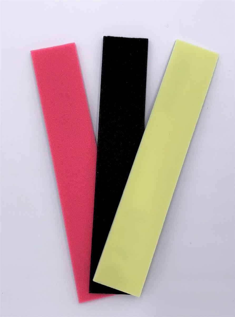 アルゴファイル(Argofile) クッションヤスリ スポンジナイト(KOVAX社製ヤスリ使用)2mm厚 粗目3種セット #240,#320,#400 各2枚入 赤・黒・黄