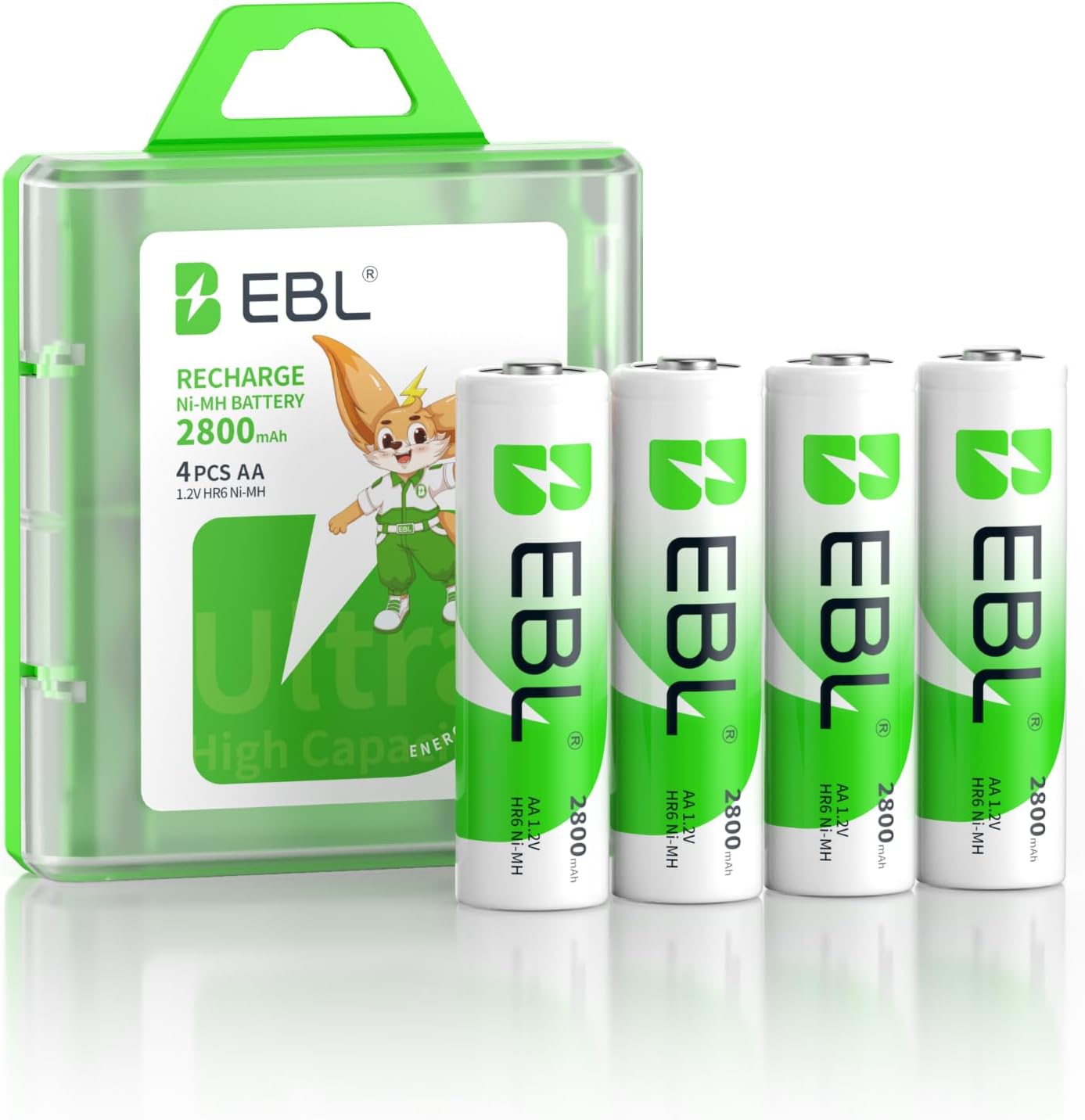 【送料無料】EBL 単3充電池 充電式 ニッケル水素充電池 4本入り 大容量単三電池 2800mAhで長持ち リサ..
