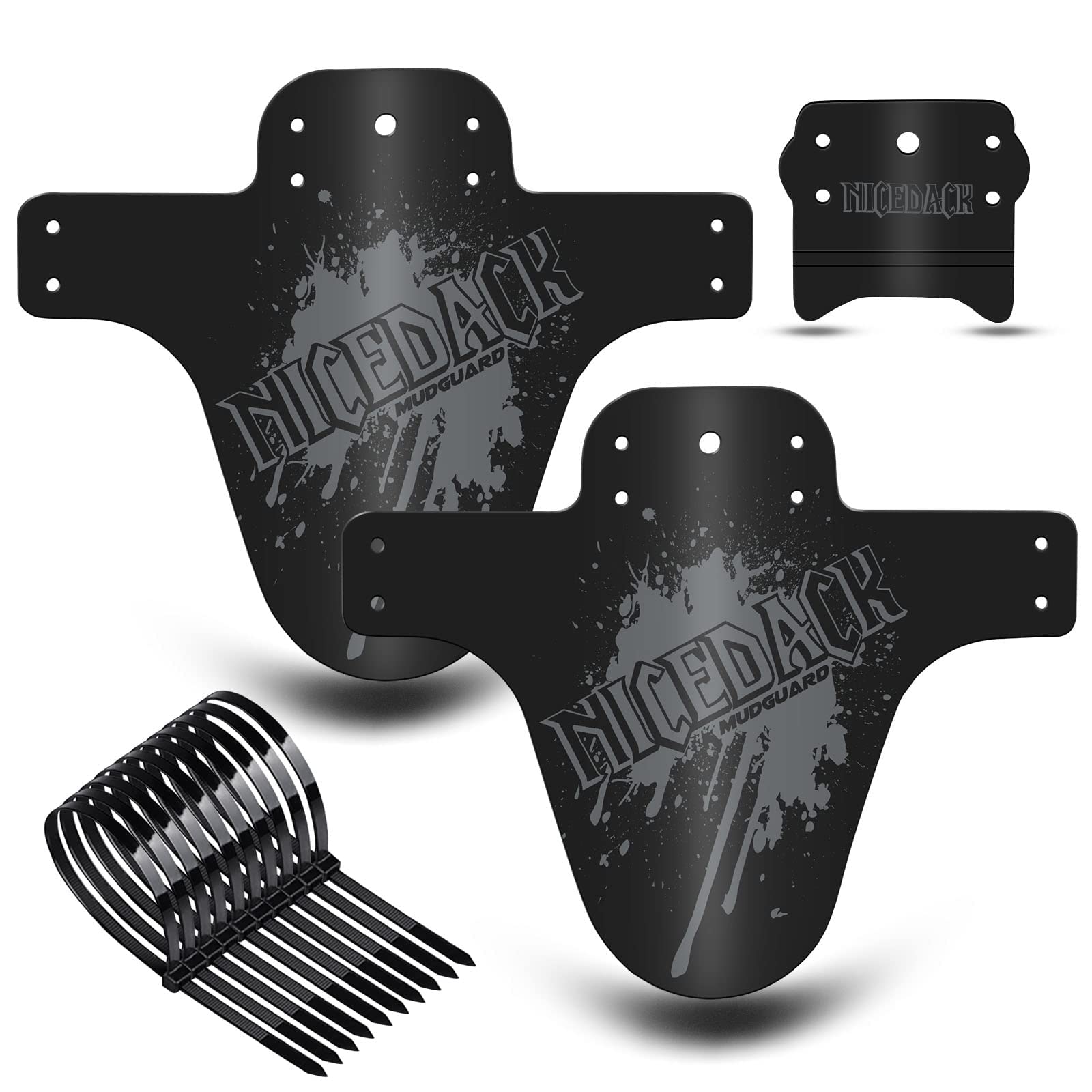 【送料無料】NICEDACK 自転車フェンダー、2個MTB マウンテンバイク マッドガード前後の互換性自転車泥除けセットダウンヒルマウンテンバイクフロントおよびリアマッドガードは650B 20"26" 27.5"42インチおよびファット自転車に適合（アップグレード マット黒）
