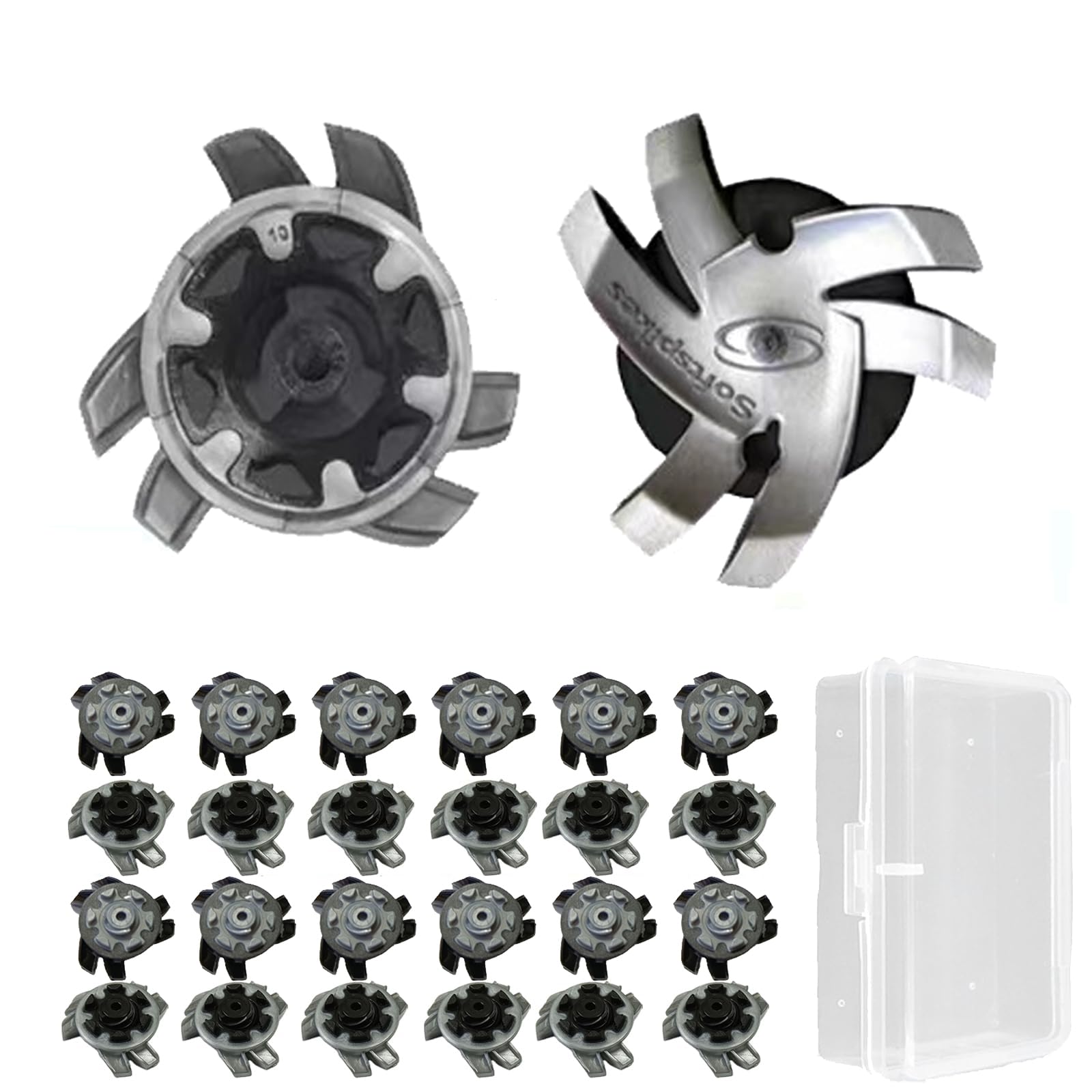 Joebo フットジョイ スパイク鋲 24個入 ゴルフスパイク鋲 交換用 スパイク ゴルフ 鋲 滑り止め 簡単脱着 収納ケース付き (24ゴルフスパイク鋲-C) [並行輸入品]