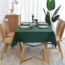 【送料無料】Forhomelife テーブルクロス クリスマス グリーン 無地 シンプル 長方形 135×180cm 洗える ウォッシャブル 洗濯可 速乾 緑 ...