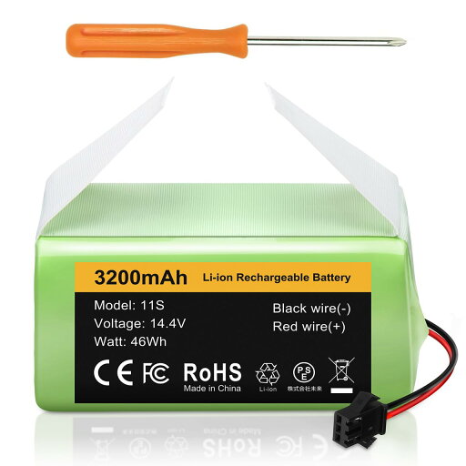 14.4V 3200mAh 交換用バッテリー Ecovacs Deebot N79 N79S DN622 & Eufy RoboVac 11, 11S, 11S MAX, 12, 15C, 15C MAX, 15T, 30, 30C, 30 MAX, 35C掃除機対応-120分以上掃除可能 Eufy RoboVac 互換バッテリー 14.4V 3200mAh 交換用バッテリー Ecovacs Deebot N79 N79S DN622 & Eufy RoboVac 11, 11S, 11S MAX, 12, 15C, 15C MAX, 15T, 30, 30C, 30 MAX, 35C掃除機対応-120分以上掃除可能 Eufy RoboVac 互換バッテリー