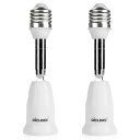 DiCUNO E26→E26 口金延長アダプター E26 延長ソケット 角度可調 約11.5CM延長する 難燃性材料PBT 2個セット