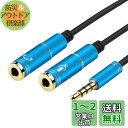 4極 3極 変換ヘッドセットアダプター (3極メスx2-4極オス) Yスプリッター 別々のマイクとオーディオのための3.5mmのジャックケーブル ヘッドホンコネ...