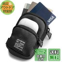 【Ringke】MINI POUCH TWO POCKET イヤホンケース 現金 コイン入れ イヤホンポーチ ミニポーチ ミニバッグ ミニボックス ポーチ ケース (カラビナ付き) - Black