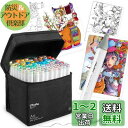Ohuhu イラストマーカー 筆タイプ 80色81本 プロ愛用 薄色 筆・細字 パステル マーカーペン アルコール系 ブレンダーペン付き Honolulu Bシ...