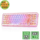 YUNZII X71 メカニカルゲーミングキーボード 透明キーキャップ 71キー 68%配列 ワイヤレス ホットスワップ対応 BT5.0/2.4G/USB-C ガスケット搭載 RGB 無線 Windows/Mac用 技適認証取得(クリスタルアイス軸、ピンク)