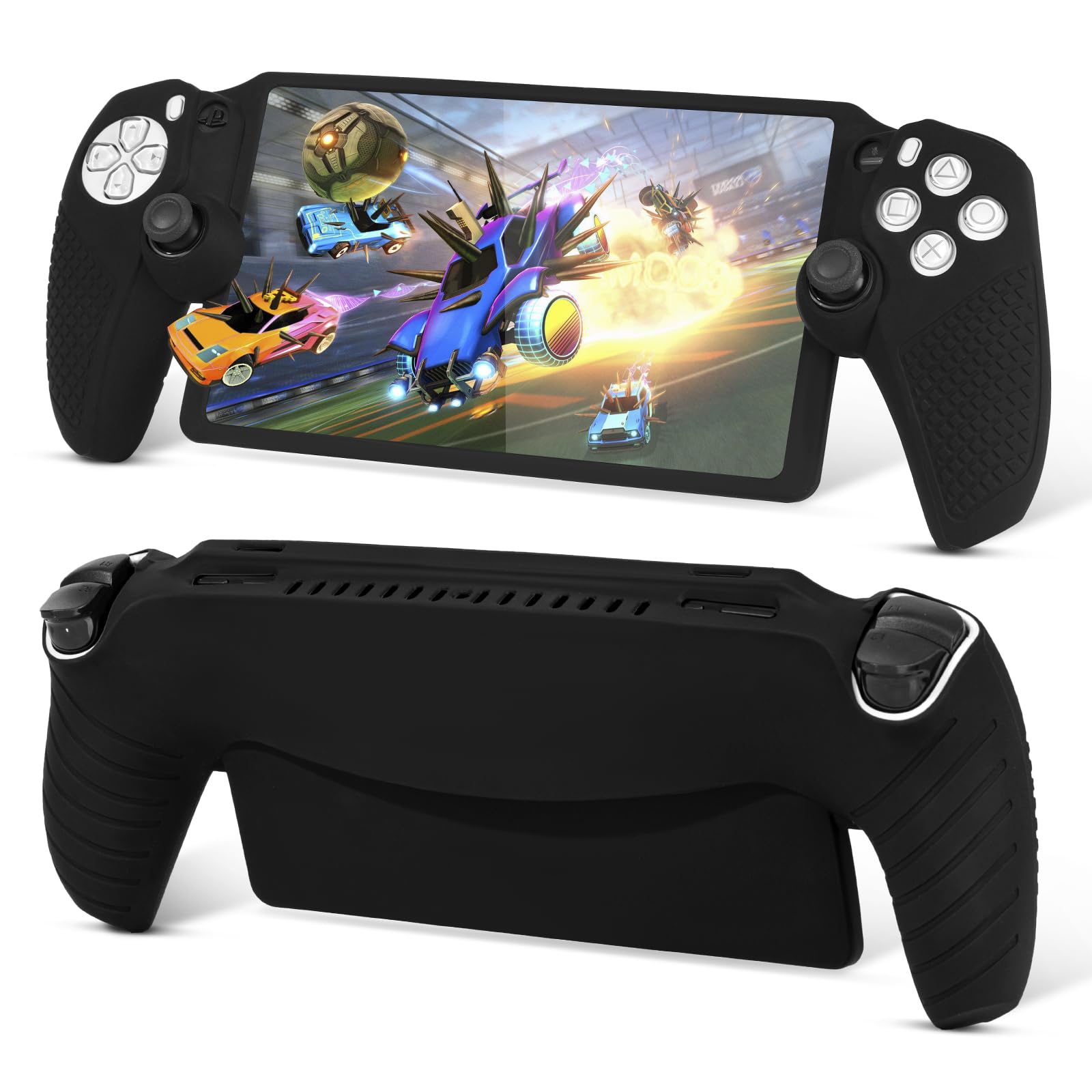 PS Portal 用 ケース カバー シリコン素材 L'QECTED PSポータル用 保護カバー 傷防止 滑り止め PS5 Portal リモートプレーヤー 用 保護ケース(ブラック)