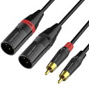 【送料無料】RCA to XLRケーブル,CableCreation 2M 双方向2 XLR to 2 RCA HIFIステレオオーディオ、スピーカ、マイク、アンプ、HIFIステレオオーディオシステム、DVDプレーヤー、DJコントローラに対応 ブラック
