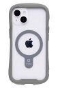 iFace Reflection Magnetic iPhone 14 専用 MagSafe 対応 ケース クリア 強化ガラス (グレー)【アイフェイス アイフォン14 用 iphone14 用 カバー マグセーフ 耐衝撃 透明 ストラップホール】