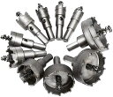 MOLATE 10PCS 超硬 ホールソー セット ドリルビット 16mm、18mm、19mm、22mm、25mm、30mm、35mm、42mm、50mm、53...