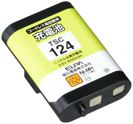 エルパ(ELPA) 電話機用充電池 パナソニック他同等品 電池パック 3.6V 600mAh ニッケル水素充電池 TSC-124 エルパ(ELPA) 電話機用充電池 パナソニック他同等品 電池パック 3.6V 600mAh ニッケル水素充電池 TSC-124