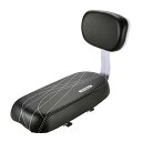 Mollytek 自転車後部座席 クッション 自転車シート ども用 サドル ソフトPUレザークッションと背もたれ付き 自転車アクセサリー (ブラック)