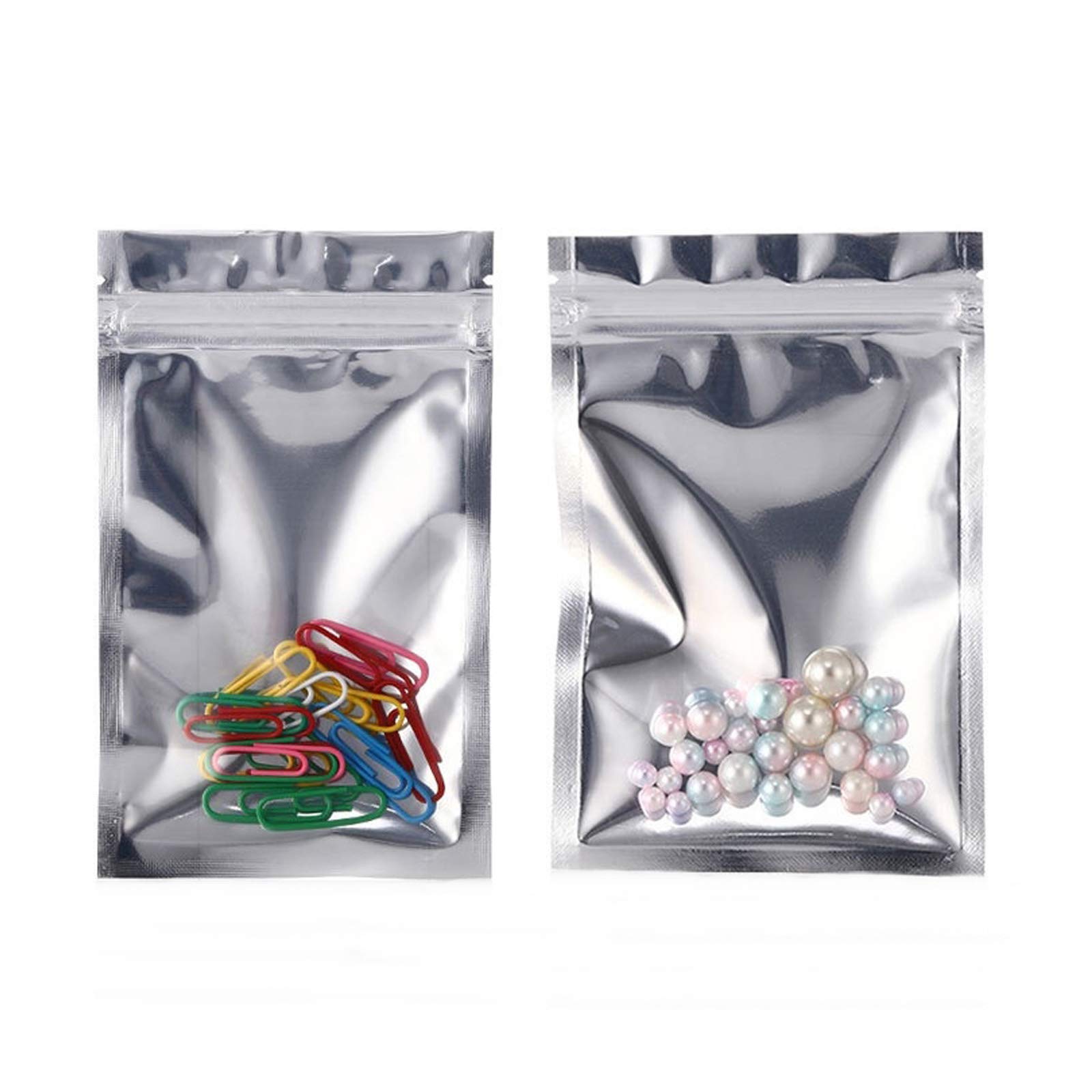 【送料無料】100枚入 透明 アルミ箔 アルミ袋 チャック付き ビニール袋 ミニ 保存袋 長期保存 保存用バ..