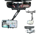 nacyvcos 【2024年新版】 車載ホルダー バックミラー スマホホルダー 車 クリップ式 車用携帯電話マウント ルームミラー 取り付け型 スマホスタンド 360度回転 角度自由調整 伸縮式 多機能携帯電話ホルダー 取り付け簡単 縦横自在 安定性 運転視界阻害しない 全機種スマ