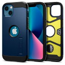 Spigen iPhone 13 ケース 3層構造 耐衝撃 スタンド付き 米軍MIL規格取得 カメラ保護 傷防止 衝撃吸収 ワイヤレス充電対応 タフ・アーマー ACS03541 (ネイビー・ブルー)