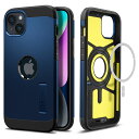 Spigen iPhone 14 Plus ケース MagSafe 対応 3層構造 スタンド付き マグネット搭載 米軍MIL規格取得 カメラ保護 傷防止 衝撃吸収 ワイヤレス充電対応 タフ・アーマー・マグフィット ACS04917 (ネイビー・ブルー)