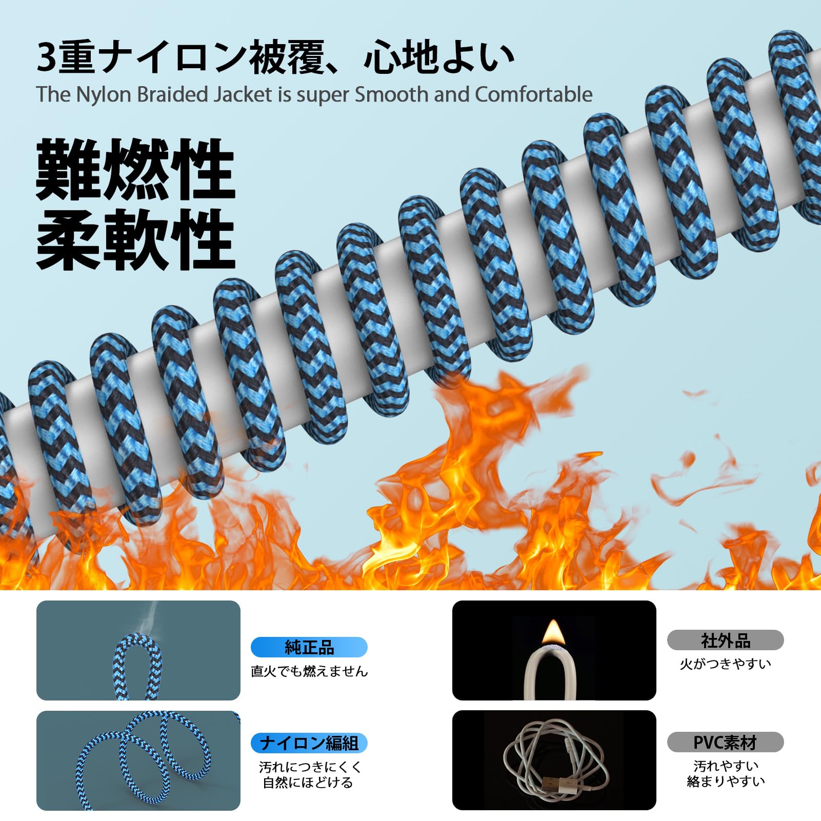 Ocbuo アイフォン 充電ケーブル タイプc ライトニングケーブル 2本(0.9M/1.8M) PD急速充電 usb-c ライトニング タイプ c iphone純正ライトニング 高耐久ナイロン編み ライトニング type c ケーブル iPhoneコード 純正 スマホケーブルデータ転送iPhone14/13/12/11/SE/X/i