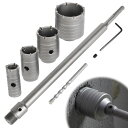 aleawol コンクリートホールソーセット 直径30mm 40mm 50mm 60mm 超硬 コアビット センタードリル、320mm コンロッド、レンチ付き ...