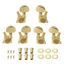 【送料無料】Yibuy 3R3L アコースティックギターマシーン・ヘッドチューナーSemi-circle ボタン Gold