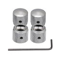 【送料無料】Yibuy 4 エレキギターやベース用ブロンズドームノブ クロム セットスクリュー 中空シャフト径:5.4 ミリメートル スプリットシャフトポットの...