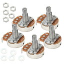 【送料無料】Yibuy 5個入れ クロム ギターベースポット B500k コントロールノブ用