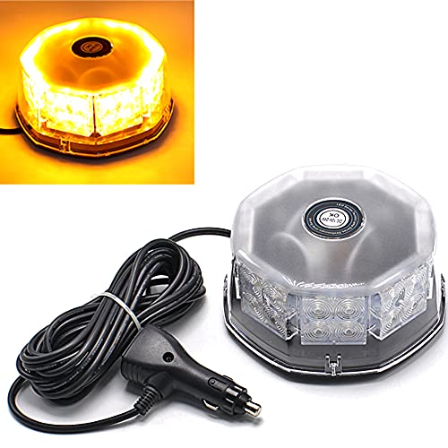 【送料無料】Wellvie 回転灯 LED 12V/24V 強力マグネット 32LED シガーソケット電源 フラッシュビーコ..