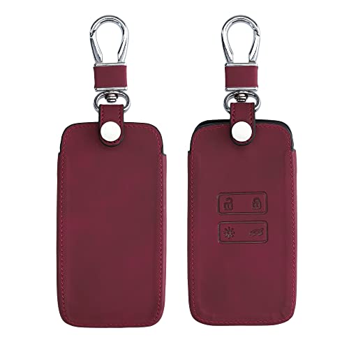 【送料無料】kwmobile Renault対応 キーケース - キーカバー 保護ケース 鍵ケース 車 鍵 - ヌバック風 PUレザー 紺色