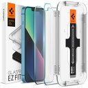 【送料無料】Spigen EZ Fit ガラスフィルム iPhone 13 Mini 用 貼り付けキット付き iPhone13 Mini 対応 保護 フィルム 2枚入