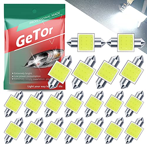 【送料無料】T10×31mm LED ルームランプ ホワイト 20個 6000K キャンセラー内蔵 T10×31mm COB LEDルー..