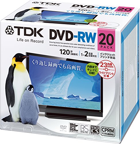 【送料無料】TDK 録画用DVD-RW デジタル放送録画対応(CPRM) 1-2倍速 インクジェットプリンタ対応(ホワ..