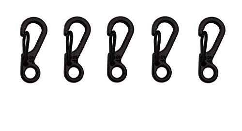 【送料無料】SFミニスナップフック ストラップ ロープ、キーホルダーなどに取り付け EDC用品 ブラック 5個セット
