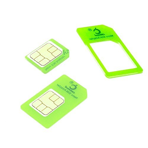 【送料無料】Cismax HD 落下防止機能付Nano SIM MicroSIM 変換アダプター 4点セット グリーン Simピン..