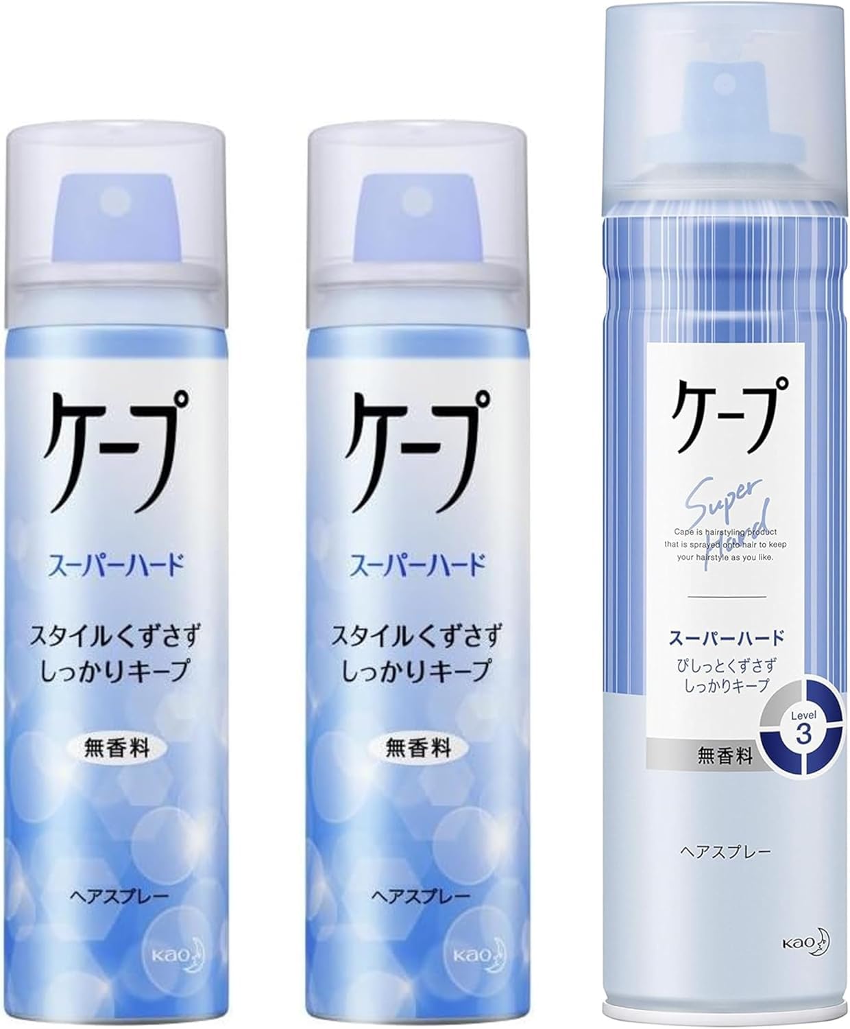 【送料無料】【まとめ買い】ケープ ヘアスプレー 青 スーパーハード 無香料 180g+携帯用ミニ50g ×2+おまけつき サイズ：本体180g+携帯用ミニ50g ×2